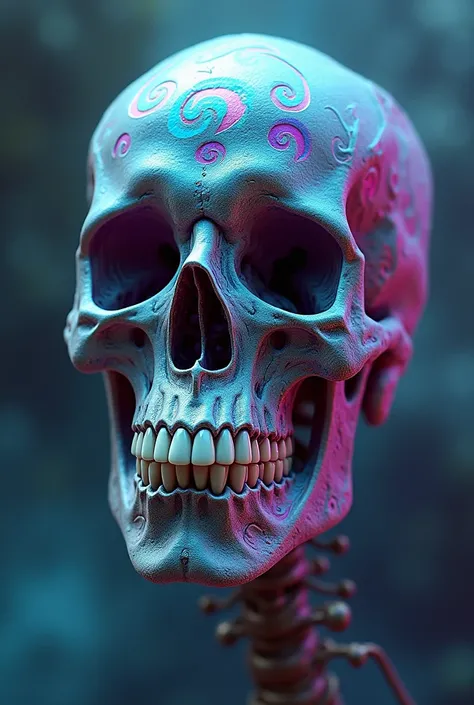 psychedelic skull