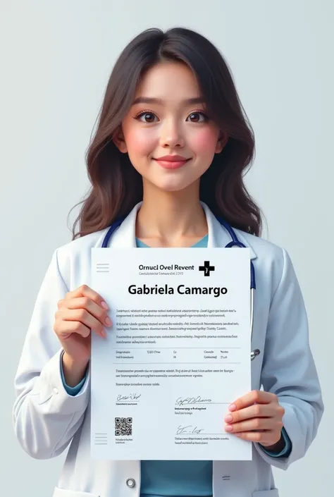 You have a medical certificate with the name of Gabriela Camargo 
