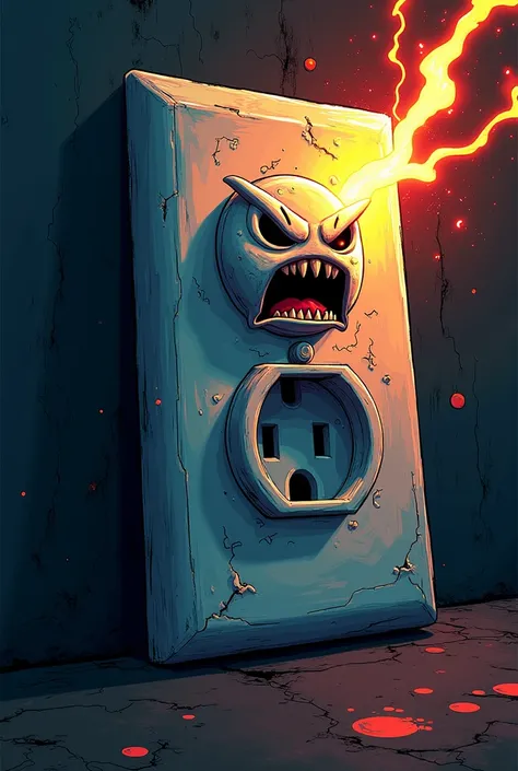 electrical socket is dangerous. make a picture to explain this to a  