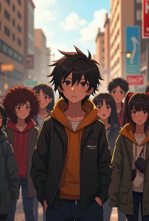 realistic image of ren and teenagers in solidarity action