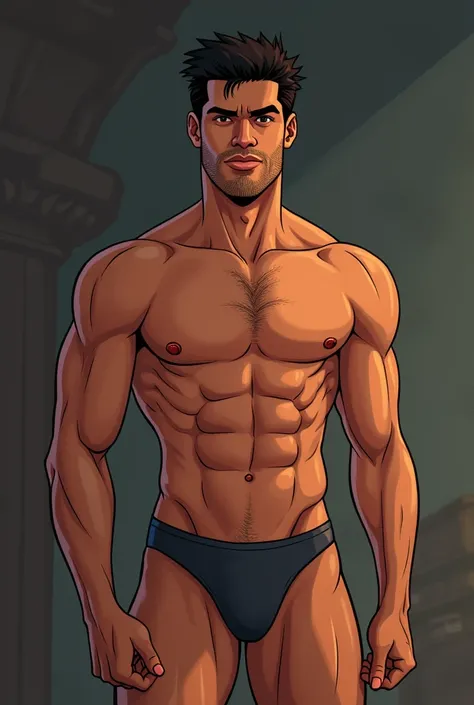 Create an image of Rafael Diaz from Star vs the forces of evil naked with an uncut cock