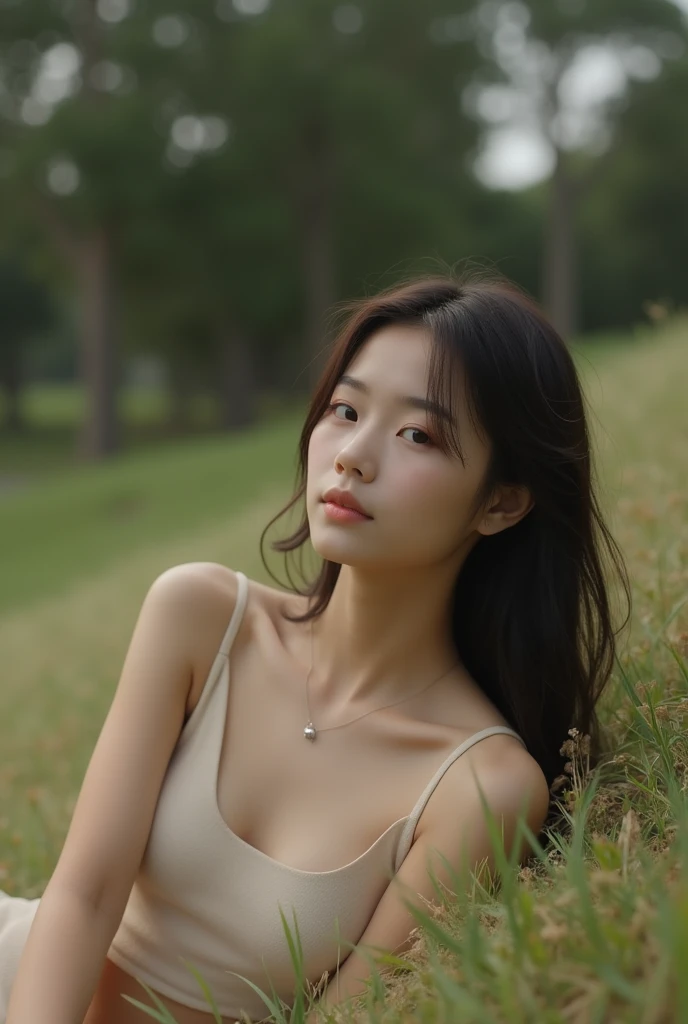 (Photoreal: 1.4), (Hyper-realistic: 1.4), (Realistic: 1.3), (Smooth lighting: 1.05), (Improved cinematic lighting: 0.9), 32K, depth of field, out of focus background, 20-year-old, 1 girl, asian,total nude, medium breasts, australian park background, laying...