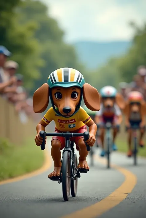 Does a dachshund do in a bike race