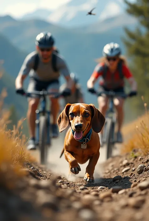 Does a dachshund do in a mountain bike race