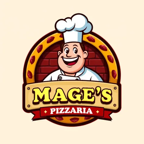 create a pizzeria logo with the name MAGES PIZZARIA
Dont put magic in the image