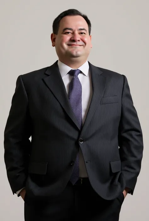 a semi chubby middle aged guy, in formal suit attire in UHD photo in 8k resolution rendered in unreal engine, micro detailed and fine sharp photo in a plain Background