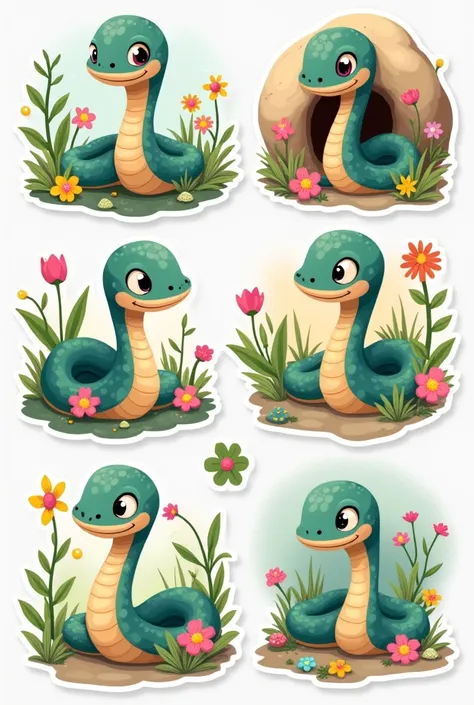 For cute snake character stickers