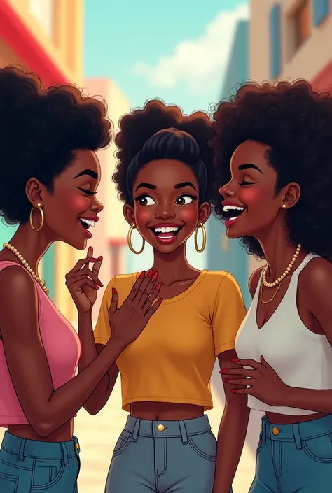 3 young black women with a  
(funny picture)