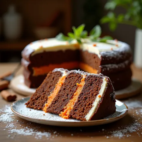 Chocolate and carrot cake