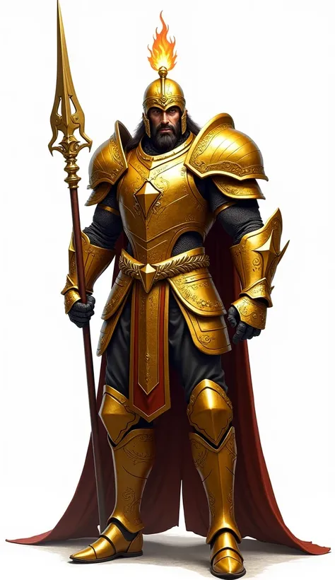 
" An epic full-body warrior ,  with shiny gold armor ,  detailed with intricate patterns that cover his body like a second skin,  reminiscent of an elite knight .  His armor is similar to those of Knights of the Zodiac ,  with shoulder plates ,  sturdy ch...