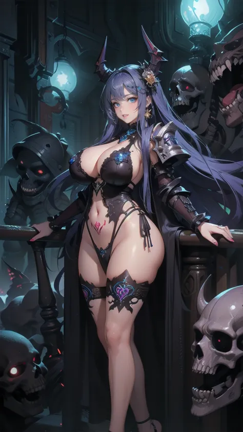 create a hyper detailed photograph of a tattoos young sexy female berserker deathknight, stunningly perfect gorgeous soft femini...