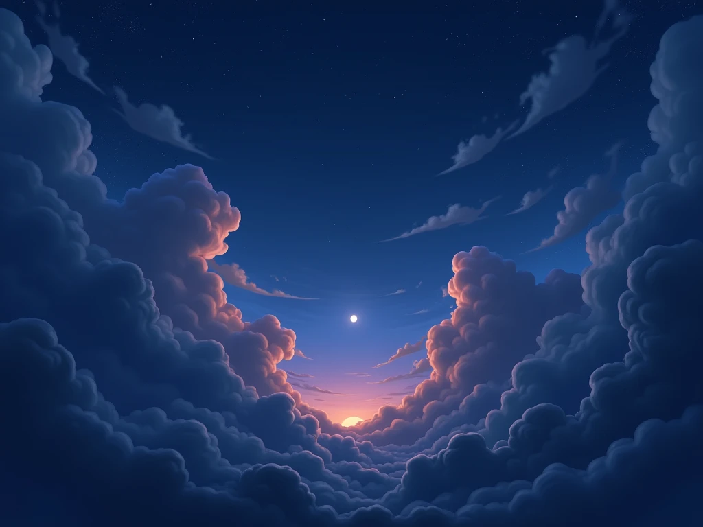 the sky, Half dark. 3D style disney