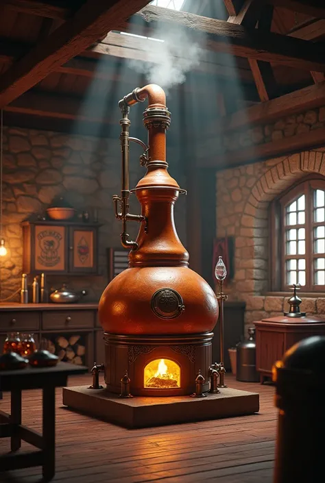 Give me an image of the distillation process of schnapps