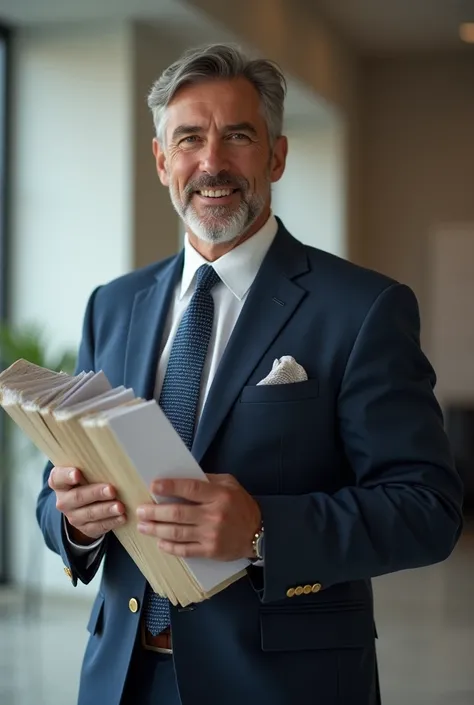 Businessman holding his books in his hand