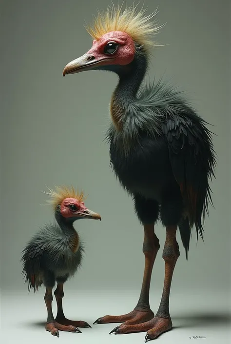 Small and Cassowary transforming into a mutant human cassawary cross-breed 