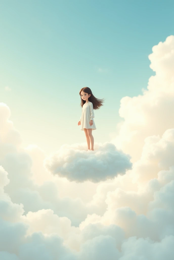 A person standing on a cloud easy drawing