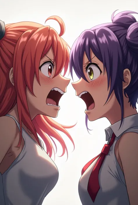 Make two anime girls bite each other in the face