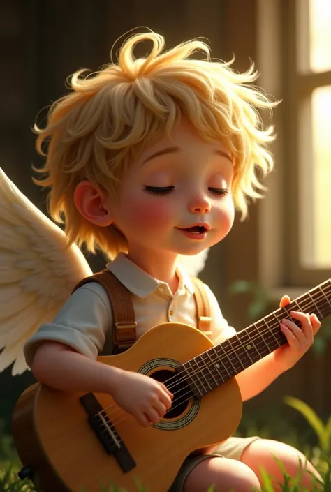 A boy who sings the perfect little blond fank
realistic image