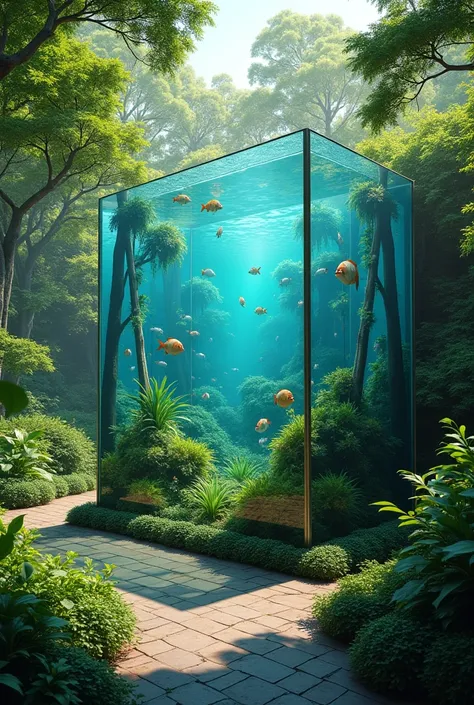 Glass aquarium in arborat