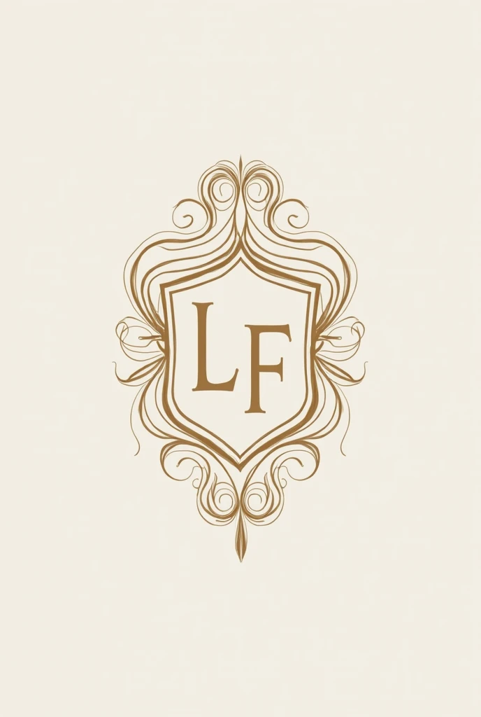  A logo with the theme of laws , with the initials LF ,  coat of arms with the name Lara Fernanda and with soft and modern lines, forming a female shield 