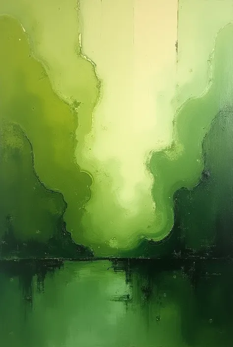 Abstract olive green painting 