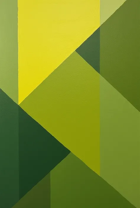 Abstract olive green checkered painting 