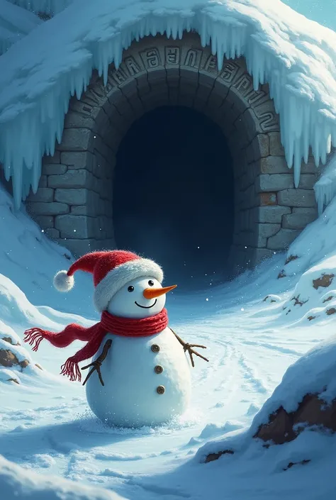 A VERY FESTIVE CHRISTMAS SNOWMAN TAKES A TRIP TO THE CAVE OF AN EVIL WITCH AT THE SOUTH POLE