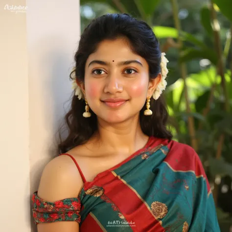 "Radiant_Tradition_PDXL_ClearFace
(masterpiece:1.21), (bestquality:1.21), 8k, ultra-detailed, high detailed, depth of field, vibrant lighting, traditional South Indian attire, wearing a colorful saree, jasmine flowers in neatly tied hair, gold necklace, so...