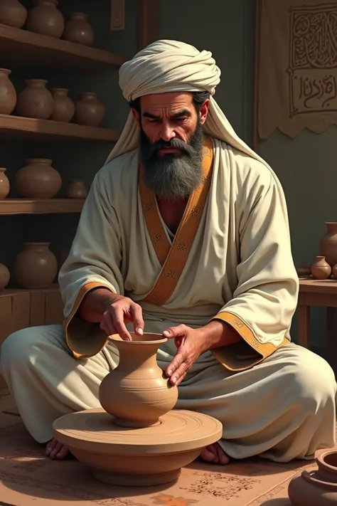 A Muslim prophet making pottery