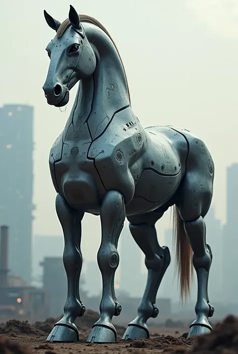 Mechanical horse without fur as ironman real image