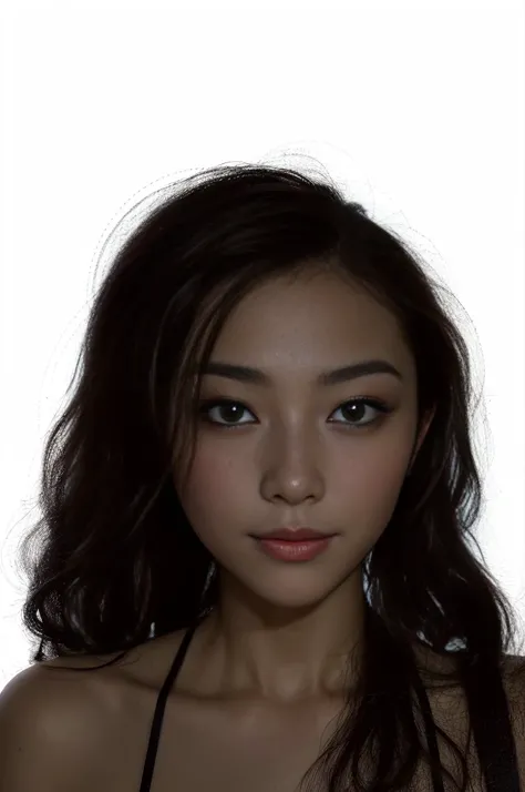 (8k ultra highres), best quality, face portrait, delicate face, 20-year-old hot foxy Korean girl, ((look at camera)),((smile)), ((look at viewer)), short hair, foxy eyes, squint eyes, eyeliners, eyeshadows, pretty lips