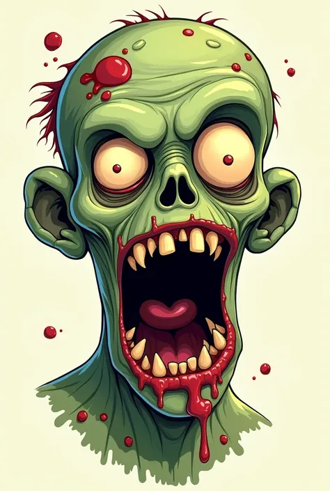 A very cartoony zombie face onlt