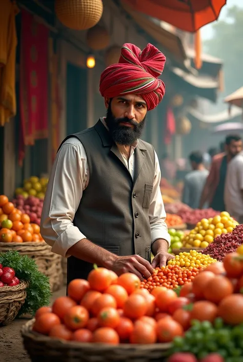 Babar azam selling vegetables in fruit market while wearing turban