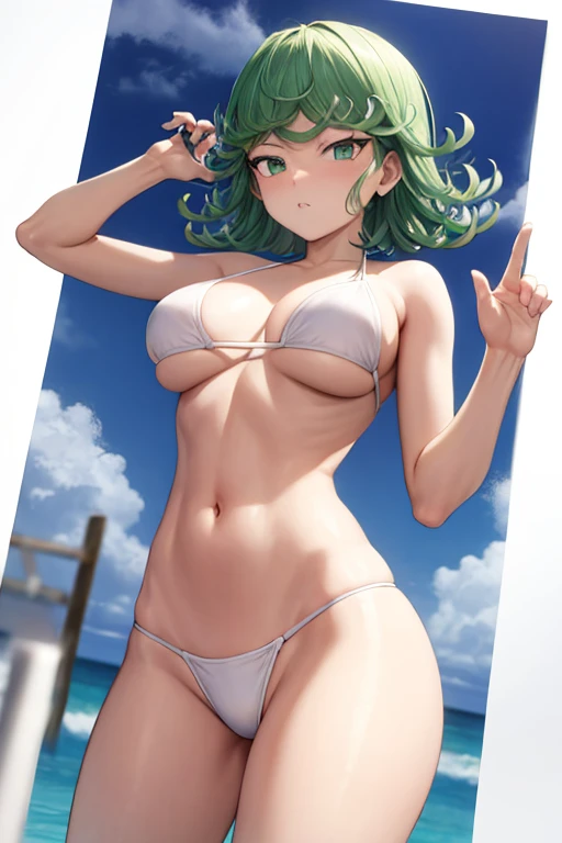 Tatsumaki, white bikini