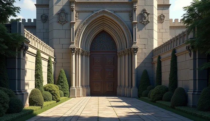 The entrance to a splendid castle