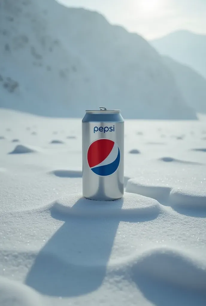 lisamy bring a pepsi can, diffused light from a cold, emphasizing its rediscovery amid the desolate, frozen landscape, perfect b...