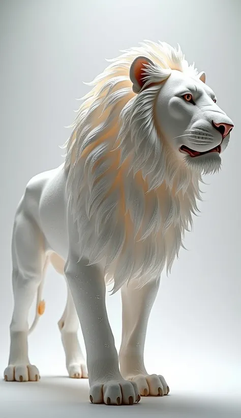 Create a image of lion who is made with perforated paper 