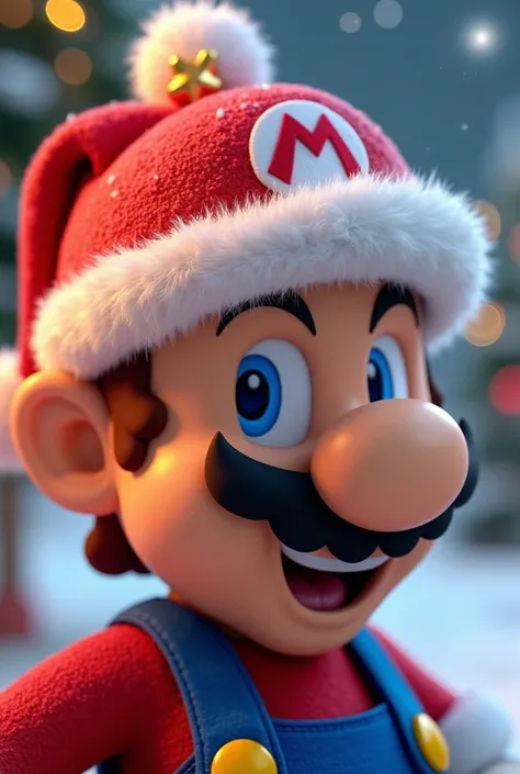 Mario Bros Christmas hat with the tip of the star 