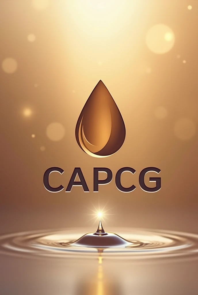 Logo of a water supply unit with blending brown colors with a suspended droplet and the letters CAPCG