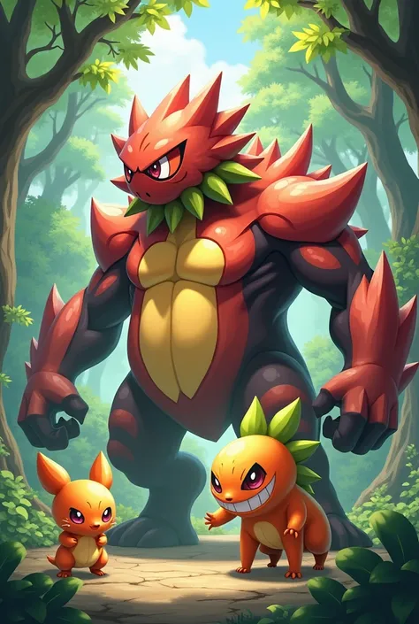 Create fruit-type Pokémon with their 3 phases of evolution, more detailed and that look strong 
