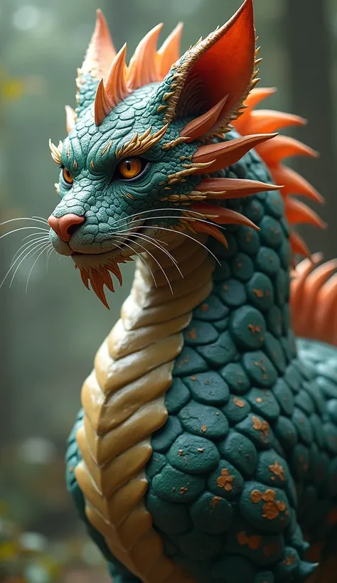 The hybrid of the dragon and cat is a legendary beast of unmatched power, merging the dragons mystical prowess with the cat s lethal ferocity. With a body covered in gleaming, impenetrable scales and striped with the fierce patterns of a cat , it possesses...