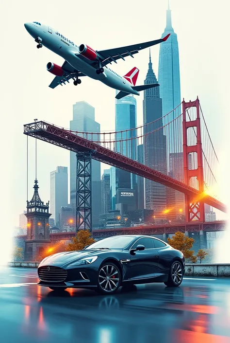 A collage showcasing various applications of composite materials, including an airplane, car, bridge, and sports equipment, presented in a visually engaging and informative manner.