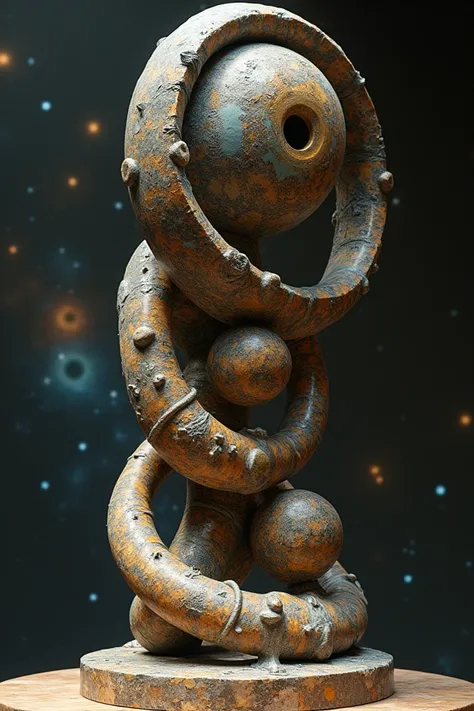 Create a sculpture cosmology with connection to archaeology 