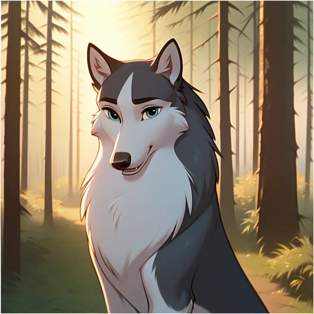 a sensual and provocative female siberian husky in a 3d animation style, inspired by jenna from the movie balto. she has a strik...