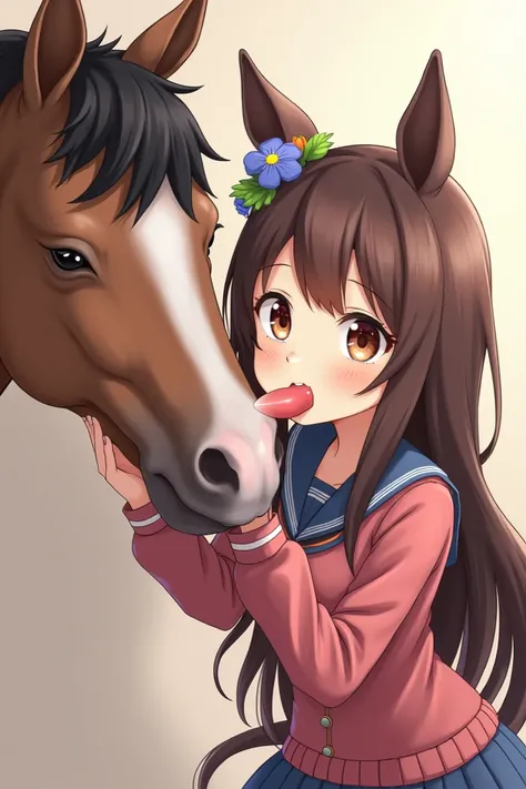 Anime girl licking horse penises 