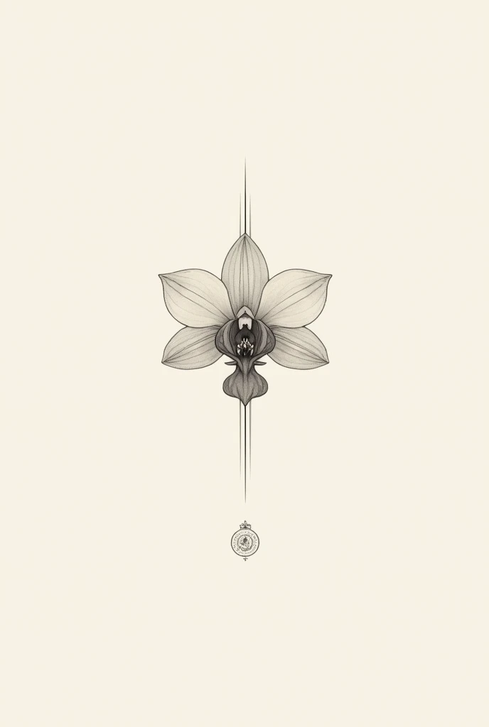  mark like a family crest with a bell orchid flower as a motif　Simple is nice 