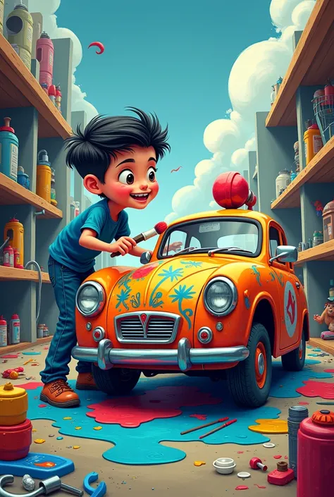 cartoon 4D,indonesian car painter