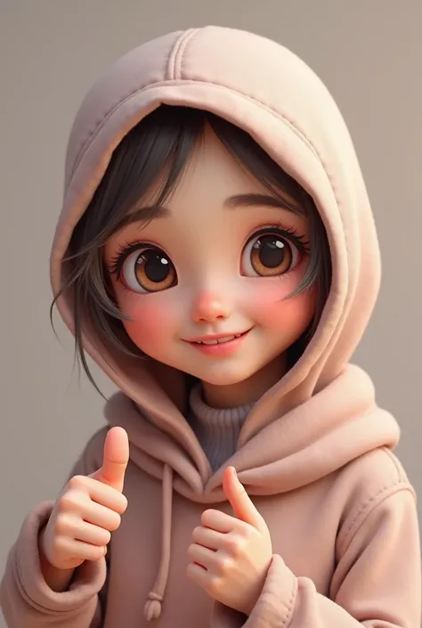 muslim cute girl hooded wink eyes thumb