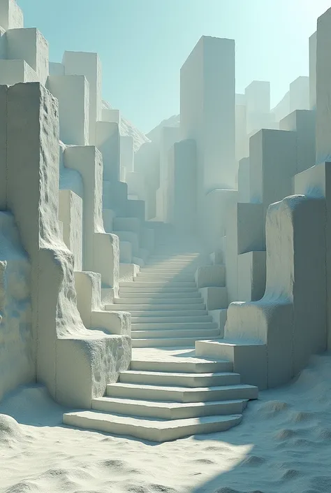 Landscape stairs shape like a  cubic maze 



