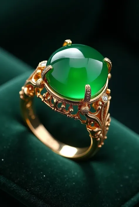 Show me an expensive ring made up of Jadeite